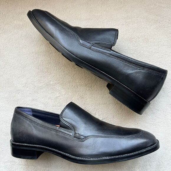 Cole Haan Lenox Hill Venetian Black Leather Loafers Men 7 Slip On Casual Classic - Picture 1 of 15